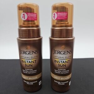 2x Jergens Instant Sun‎ Natural Glow Tanner, Light Bronze - 6 fl oz